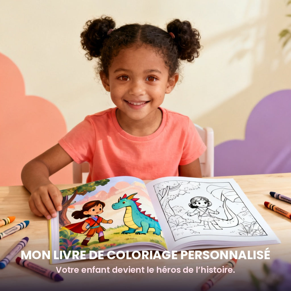 Coloriage personnalisé MayaTrendy — le livre où votre enfant devient le héros