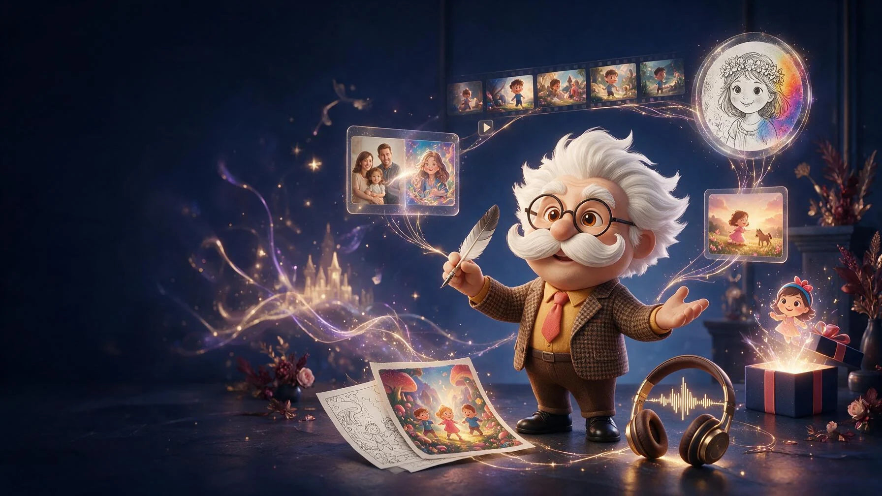 MayaTrendy — le maître des histoires : plume, illustrations, coloriages, audio et cadeaux