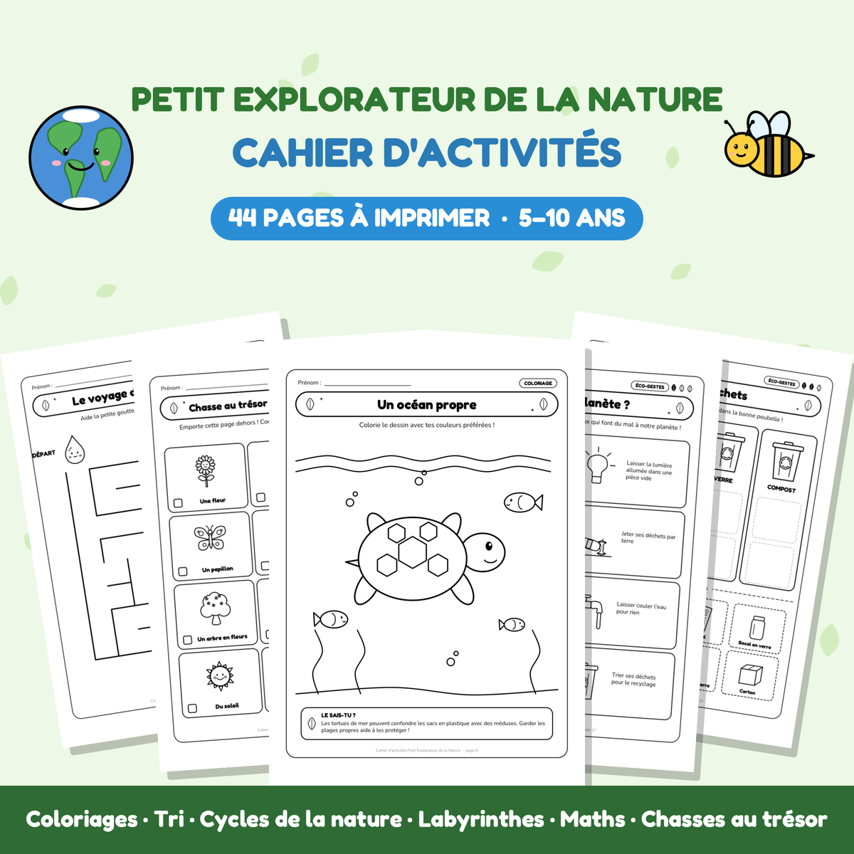 Cahier d'activités Petit Explorateur de la Nature - 1 (FR)