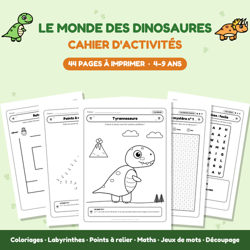 Cahier d'activités Le Monde des Dinosaures - 1 (FR)