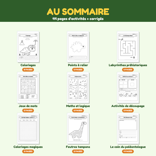 Cahier d'activités Le Monde des Dinosaures - 2 (FR)