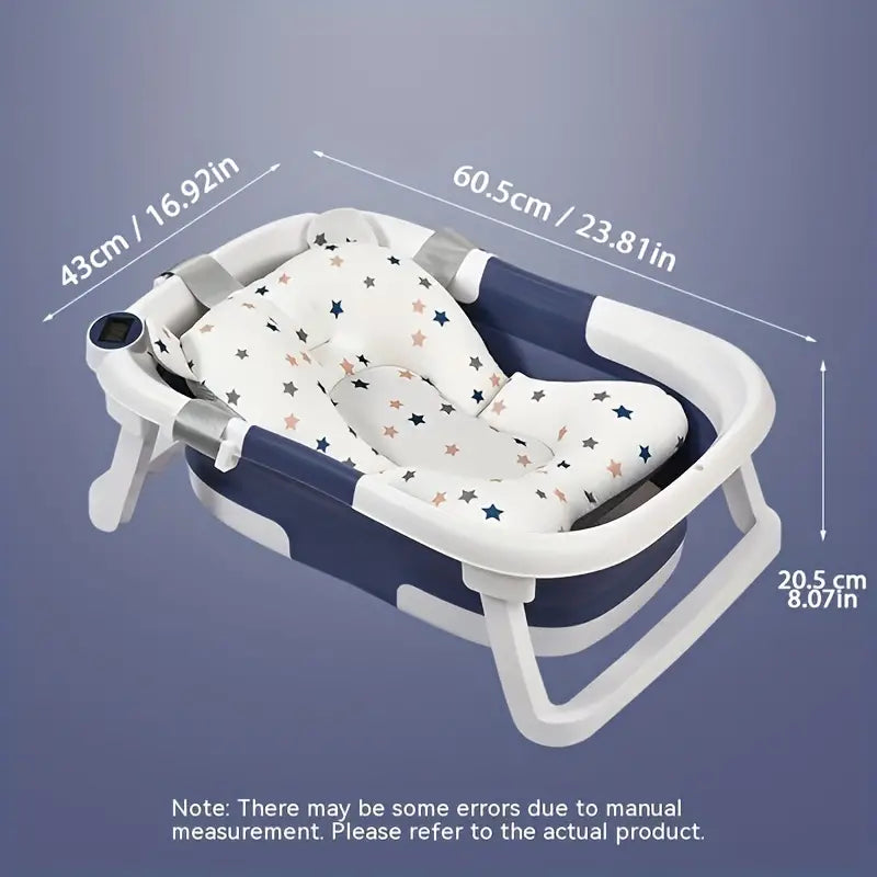 Foldable Silicone Baby Bathtub with Real-Time Temperature Display