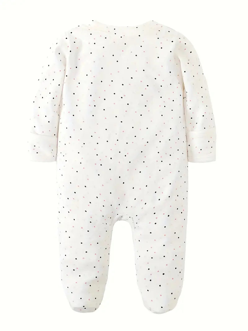 Newborn Unisex Zipper Footie Romper with Mittens