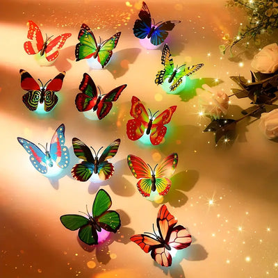 Vibrant Multicolor LED 3D Butterfly Night Light Set