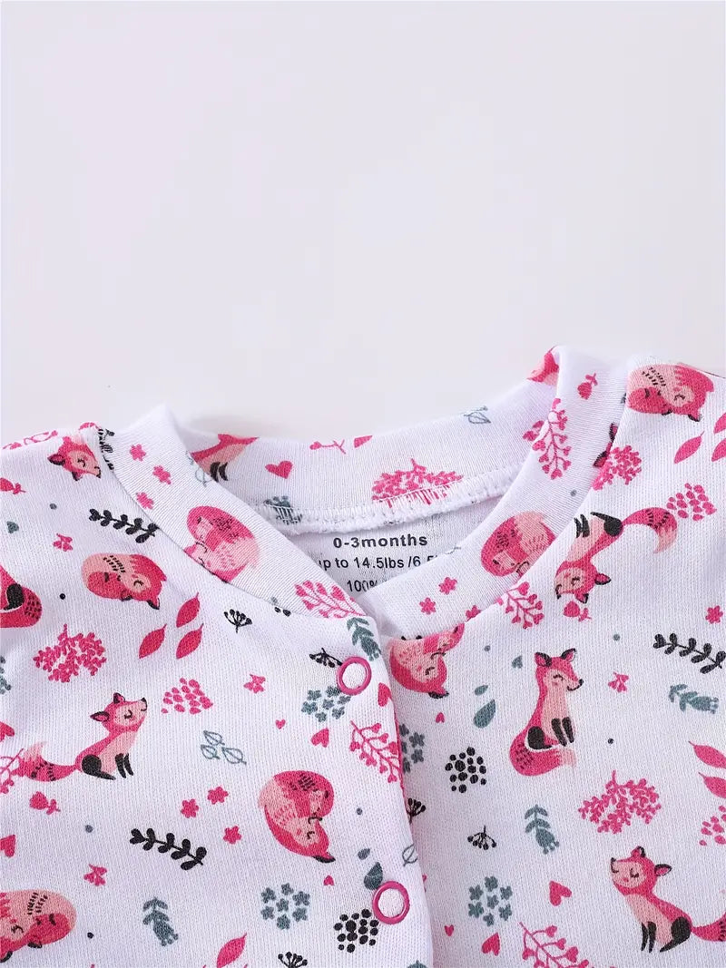 3-Piece Cozy Cotton Baby Bodysuits with Butterfly Prints