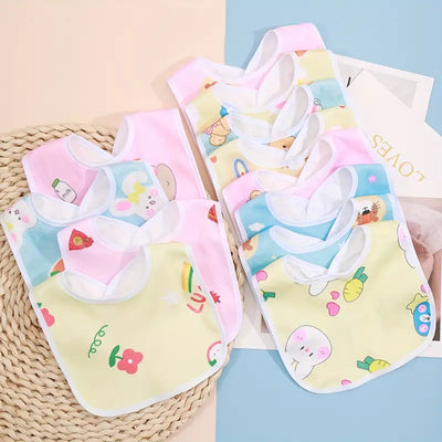 Baby Cotton Waterproof Bibs with Snap Closure