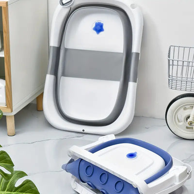 Foldable Silicone Baby Bathtub with Real-Time Temperature Display