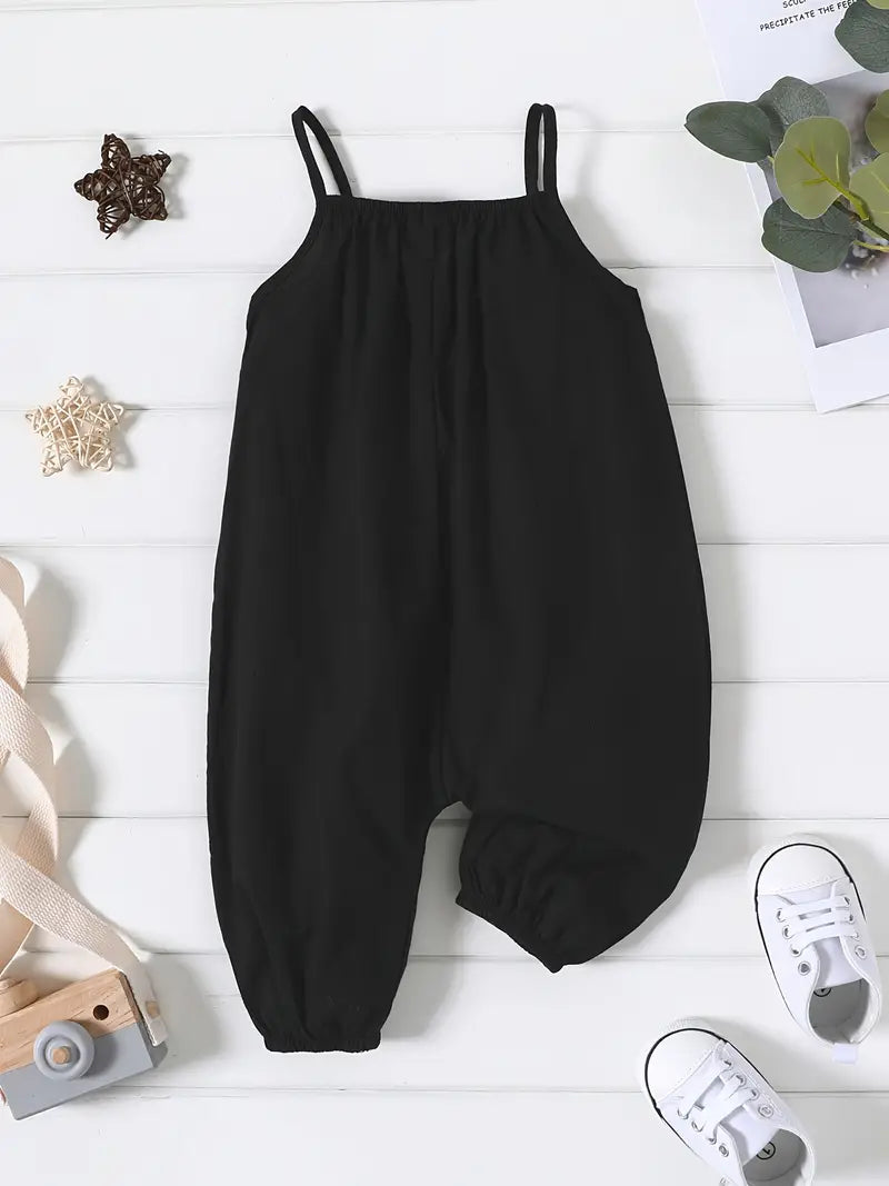 Sleeveless Spaghetti Strap Harem Pants Overalls for Summer