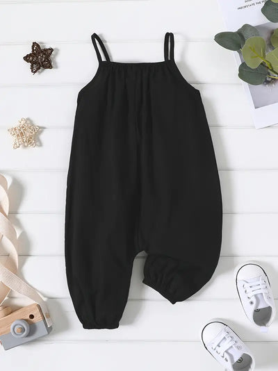 Sleeveless Spaghetti Strap Harem Pants Overalls for Summer