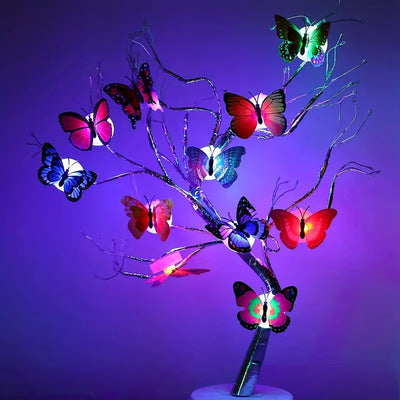 Vibrant Multicolor LED 3D Butterfly Night Light Set