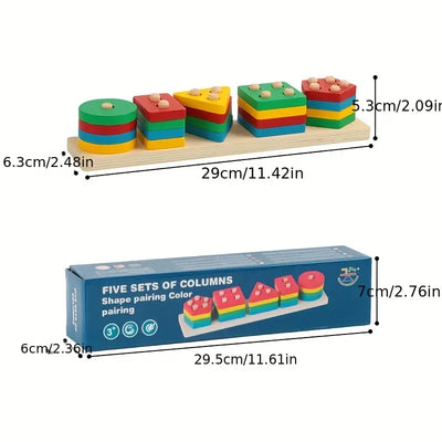 Wooden Montessori Sorting Blocks