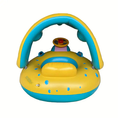 PVC Children's Swimming Ring with Built-In Sun Shade