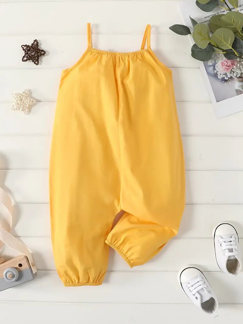 Sleeveless Spaghetti Strap Harem Pants Overalls for Summer