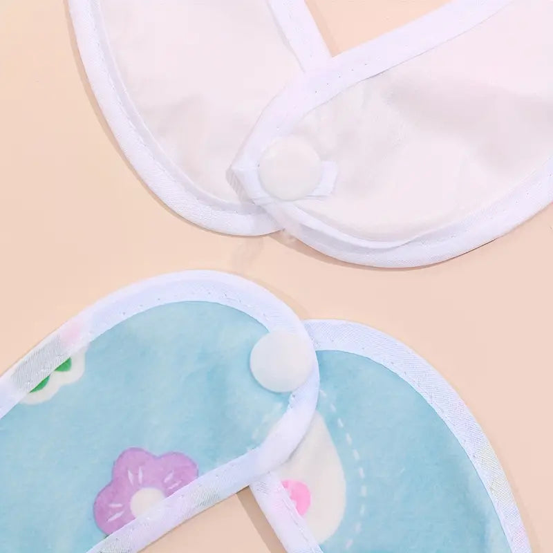 Baby Cotton Waterproof Bibs with Snap Closure