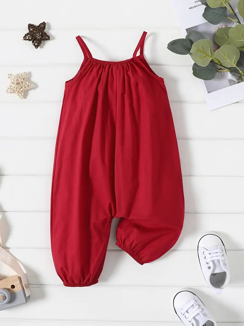 Sleeveless Spaghetti Strap Harem Pants Overalls for Summer