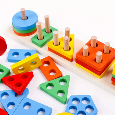 Wooden Montessori Sorting Blocks