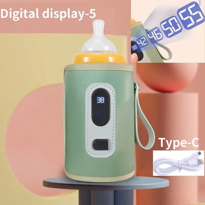 Portable USB Milk Heater 5 Speed Digital Bottle Warmer for Outdoor Adventures