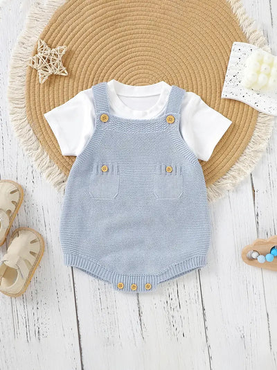 Cute Sleeveless Knitted Onesie