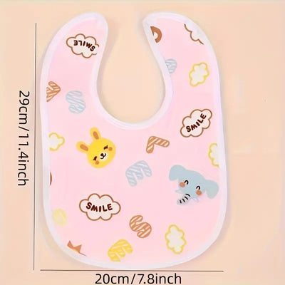 Baby Cotton Waterproof Bibs with Snap Closure