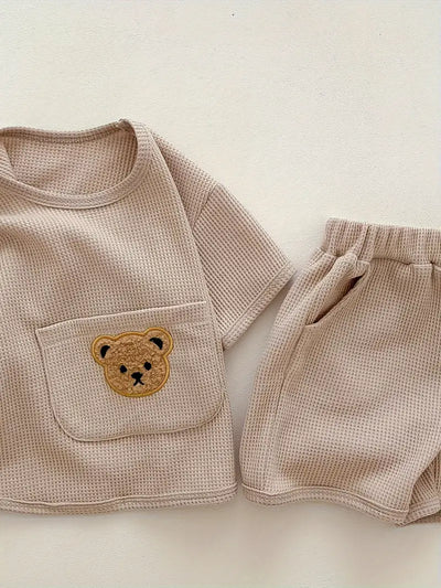 Playful Bear Embroidery Kids Sports Set