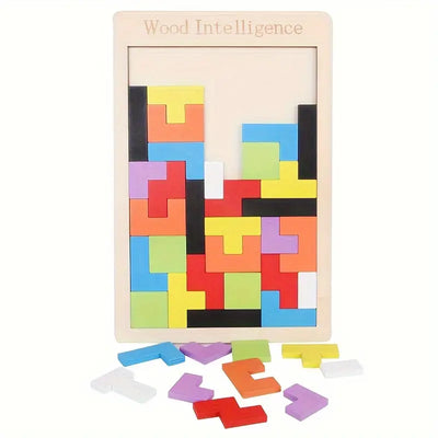 Colorful 3D Wooden Blocks Puzzle Brain Teaser