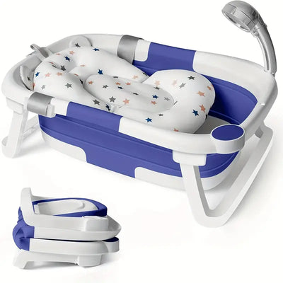 Foldable Silicone Baby Bathtub with Real-Time Temperature Display