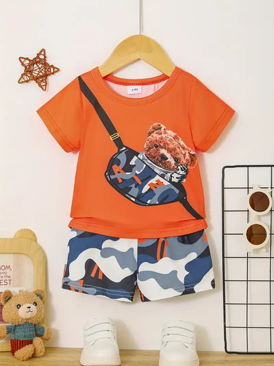 Cute Bear Printed Pair for Baby Boys