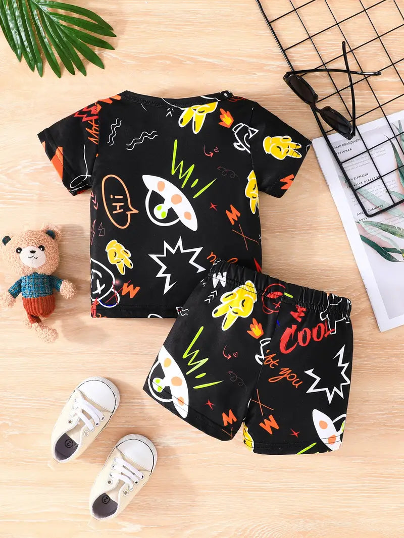 Adorable 2-Piece Summer T-shirt & Casual Shorts Set