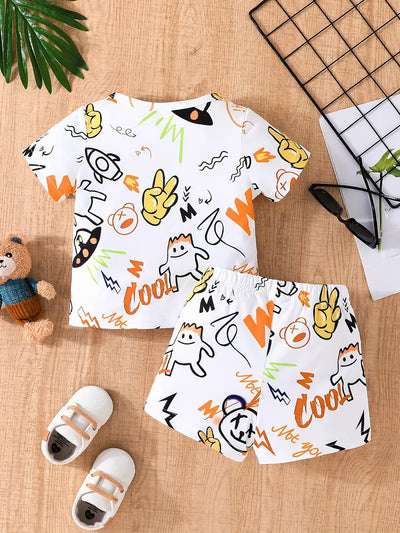 Adorable 2-Piece Summer T-shirt & Casual Shorts Set