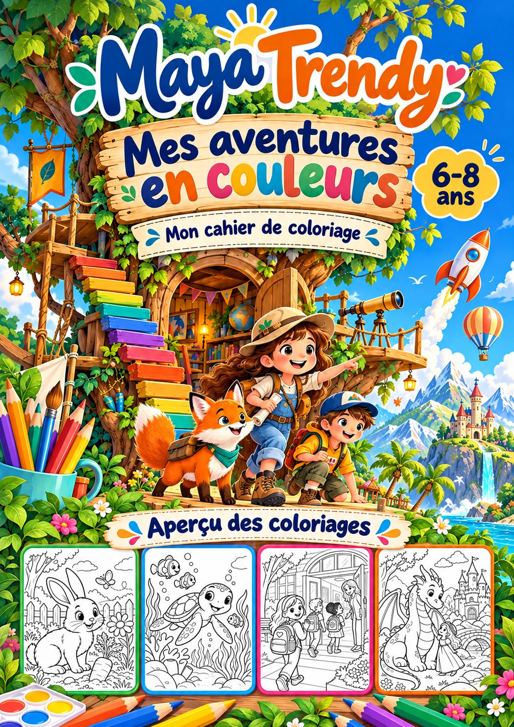 Mes aventures en couleurs — 100 pages à imprimer (6–8 ans)