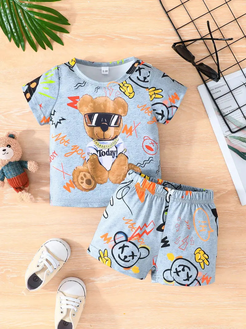 Adorable 2-Piece Summer T-shirt & Casual Shorts Set