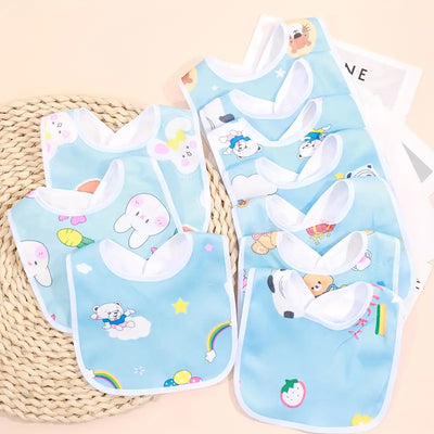 Baby Cotton Waterproof Bibs with Snap Closure