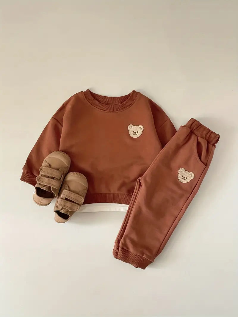 Snug Bear Embroidery Baby Tracksuit