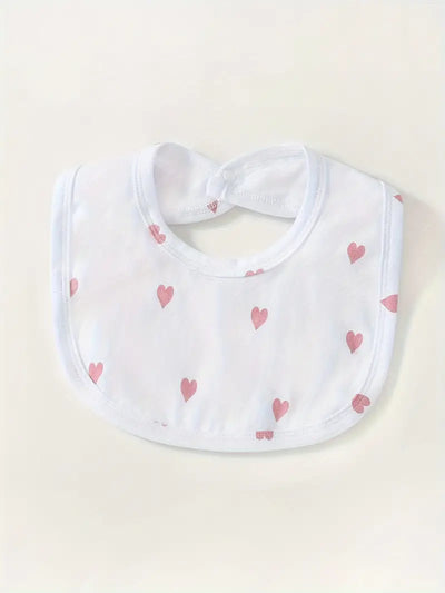 "Newborn Heart Print Footie, Bodysuit, Hat, Bib & Mittens"