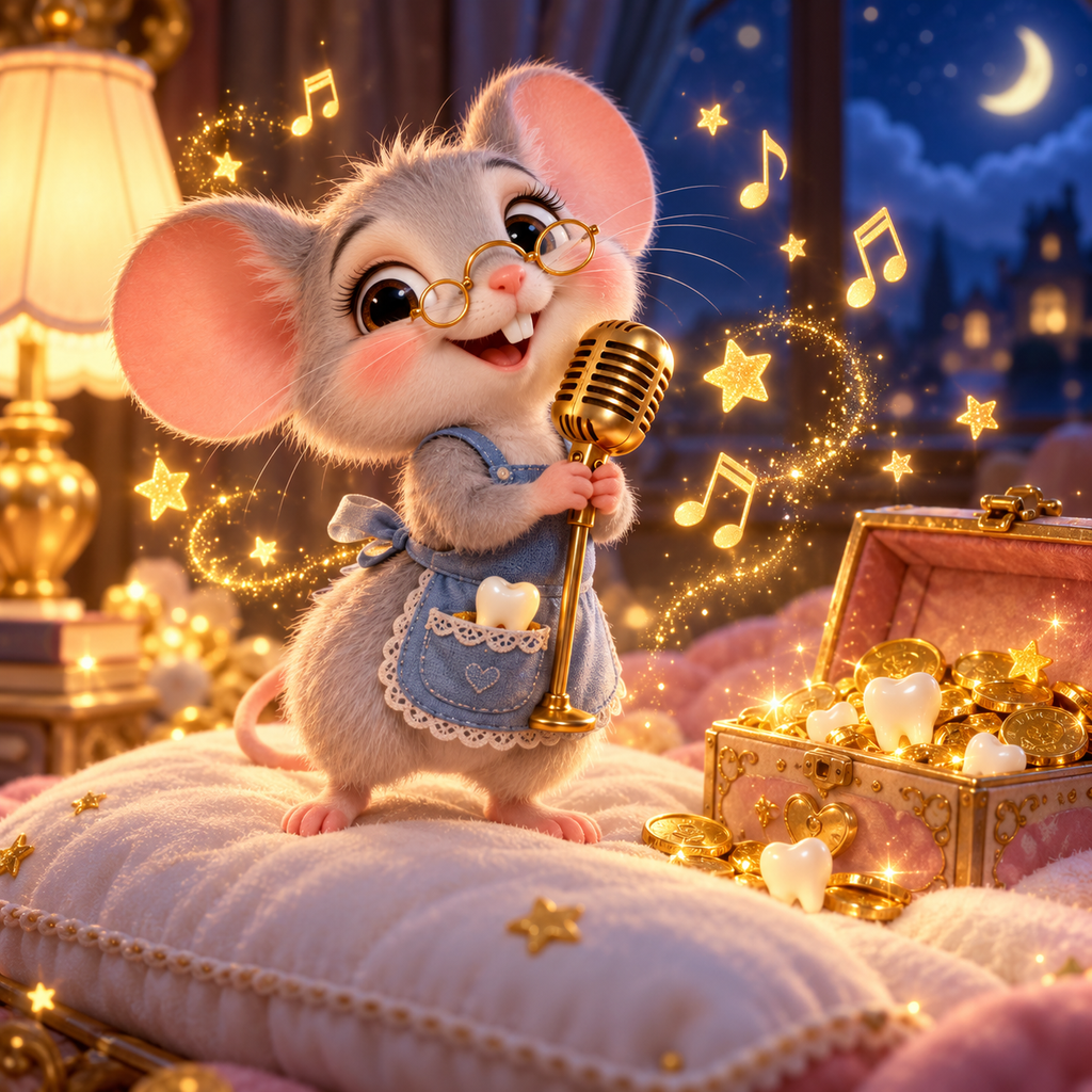 La Petite Souris enregistre un message audio personnalisé pour la dent tombée de votre enfant